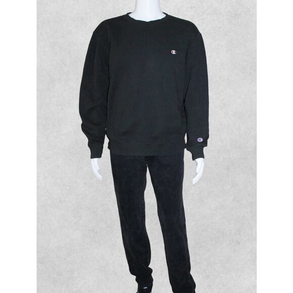 CHAMPION Retro Crewneck Sweatshirt in Black - Unisex XXL (Fits Smaller) - Picture 6 of 10